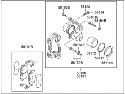 2016 Hyundai Elantra GT Brake Caliper - 58130-A5000