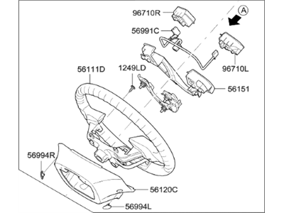 Genuine Hyundai 56131-23010-AQ Steering Wheel Cover Assembly 