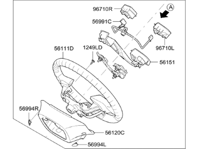 Hyundai 56110-1R263-B1 Steering Wheel Assembly