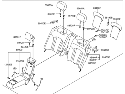 Hyundai 89305-B1030-PHR Back Assembly-Rear Seat