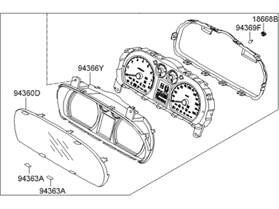 Hyundai 94001-2L075 Cluster Assembly-Instrument(Mph)