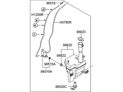 Hyundai 98610-2L200 Reservoir & Pump Assembly-Washer