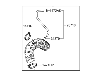 Hyundai 28140-2V300 Hose Assembly-Air Intake