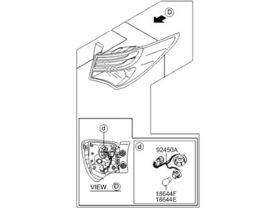 Hyundai Santa Fe Sport Tail Light - 92402-4Z100