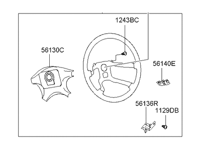 Hyundai 56120-39750-ZK Steering Wheel Body Assembly