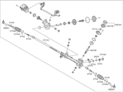 2015 Hyundai Sonata Rack And Pinion - 57700-C2050