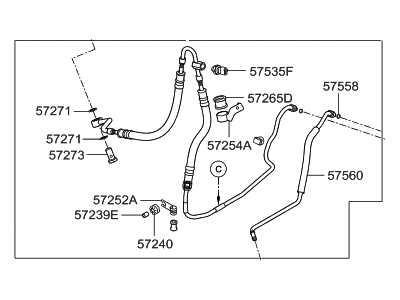 Hyundai 57510-3M200 Hose Assembly-Power Steering Oil Pressure