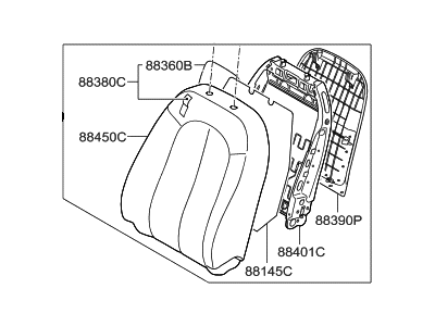 Hyundai 88400-2H511-TAX Back Assembly-Front Seat Passenger