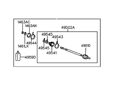 1994 Hyundai Sonata Axle Shaft - 49507-34B00