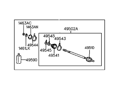 1997 Hyundai Sonata Axle Shaft - 49507-34B00