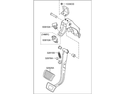 2013 Hyundai Santa Fe Sport Brake Pedal - 32800-4Z100