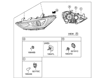 2018 Hyundai Elantra Headlight - 92102-F2050