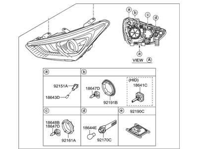 Hyundai Santa Fe Sport Headlight - 92102-4Z510