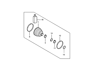 Hyundai 49536-B1100 Boot Kit-Front Axle Wheel Side