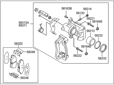 2017 Hyundai Elantra GT Brake Caliper Bracket - 58400-A5300