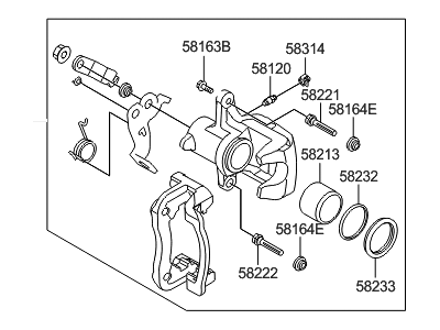 Hyundai 58310-A5B30 Caliper Kit-Rear Brake,LH