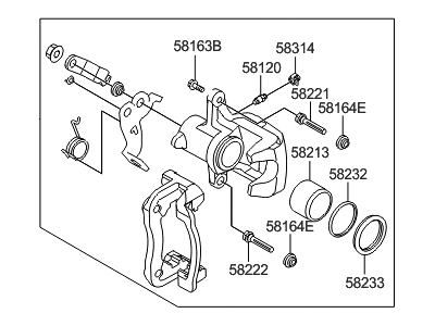 Hyundai Elantra GT Brake Caliper - 58311-A5B30