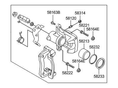 Hyundai 58311-A5A20 Caliper Kit-Rear Brake,RH