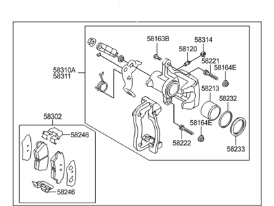 Hyundai 58300-A5300 Disc Brake Assembly-Rear,LH
