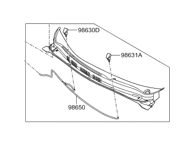 Hyundai 86150-1R000 Cover Assembly-Cowl Top,LH