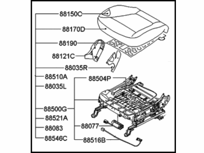 Hyundai 88100-0W910-WS4 Cushion Assembly-Front Seat,Driver
