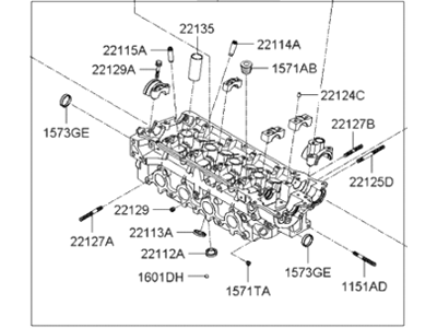 2006 Hyundai Accent Cylinder Head - 22100-26850