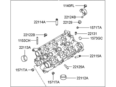 2002 Hyundai XG350 Cylinder Head - 22100-39000