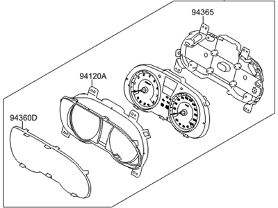 Hyundai 94021-1R500 Cluster Assembly-Instrument