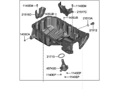 2022 Hyundai Sonata Hybrid Oil Pan - 21510-2J601