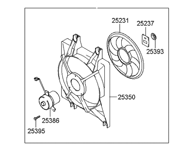 1999 Hyundai Accent Fan Motor - 25380-25000