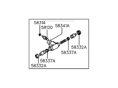 1992 Hyundai Sonata Wheel Cylinder - 58330-21010