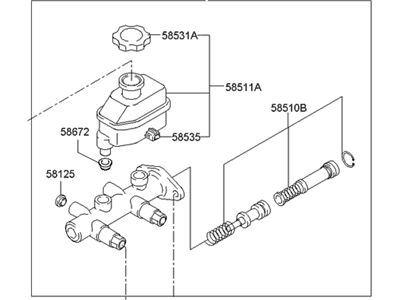 2003 Hyundai Accent Brake Master Cylinder Reservoir - 58510-25300