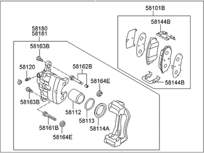 2009 Hyundai Tucson Brake Caliper - 58110-2S000