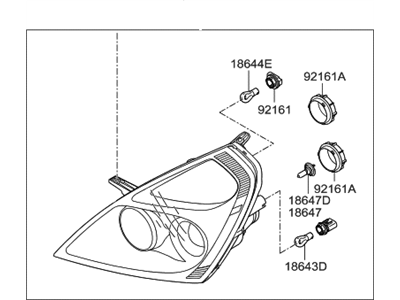 Hyundai 92101-4J011 Headlamp Assembly, Left