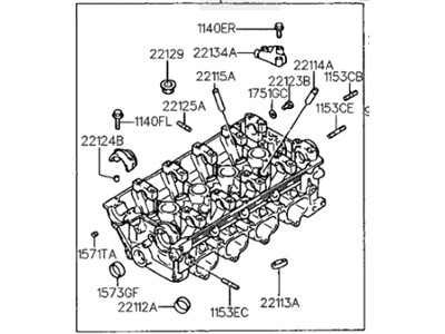 1992 Hyundai Sonata Cylinder Head - 22100-33100