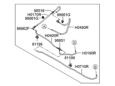 Hyundai 98650-3L000 Hose Assembly-Windshield Washer