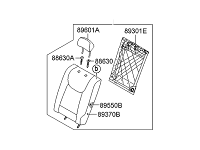 Hyundai 89300-3Y610-MSJ Back Assembly-Rear Seat LH