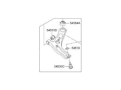 Hyundai 54501-3Y000 Arm Complete-Front Lower,RH