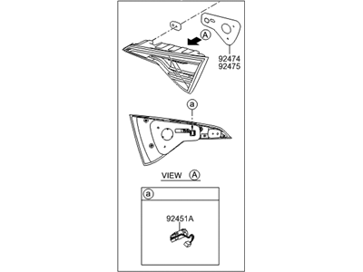 Hyundai 92404-E6120 Lamp Assembly-Rear Combination Inside,RH