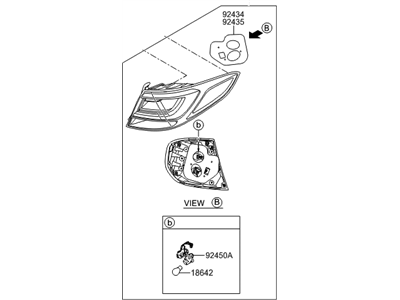 Hyundai 92402-E6120 Lamp Assembly-Rear Combination Outside,RH