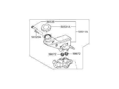 Hyundai Elantra Brake Master Cylinder Reservoir - 58510-F2500