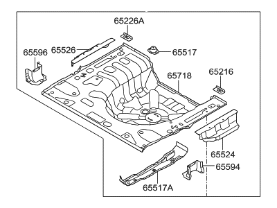 Hyundai 65520-3X010 Panel Assembly-Rear Floor Rear Complete