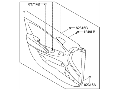 Hyundai 82307-1R330-SBH Panel Assembly-Front Door Trim,LH