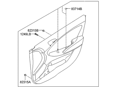 Hyundai 82308-1R110-SBY Panel Assembly-Front Door Trim,RH