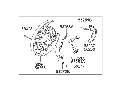 2006 Hyundai Sonata Brake Dust Shield - 58250-3K100