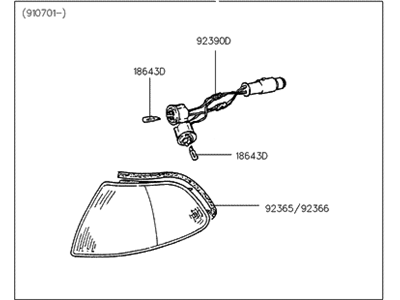 Hyundai 92305-24350 Lamp Assembly-Front Combination,LH