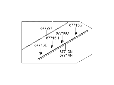 Hyundai Sonata Door Moldings - 87712-3K010