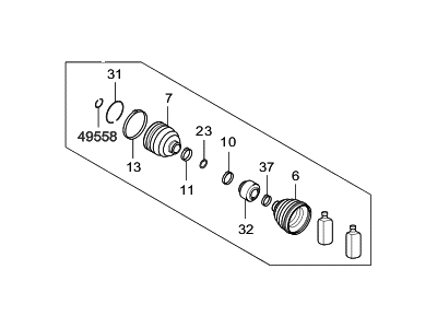 Hyundai 49581-2W200 Boot Kit-Front Axle Wheel Side LH