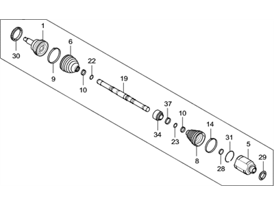 Hyundai Santa Fe Sport Axle Shaft - 49501-2W350