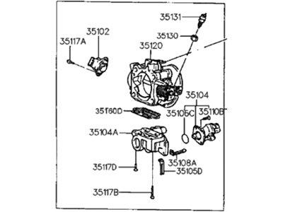 1990 Hyundai Sonata Throttle Body - 35100-33300